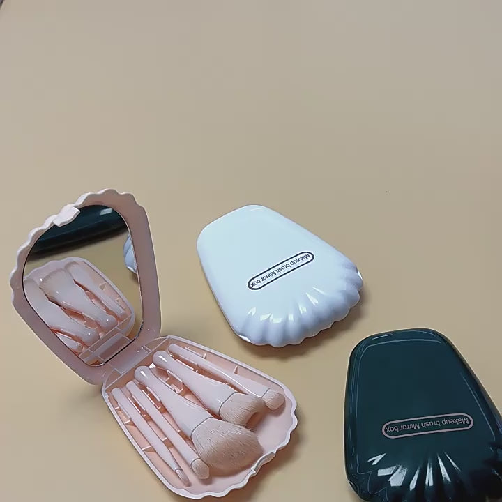 5pcs Soft Bristles with Mirror Case
