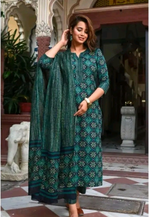 Printed Straight Kurta Suit Set