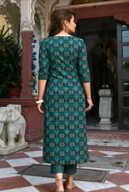 Printed Straight Kurta Suit Set